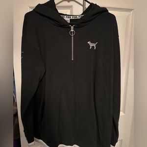 Glittery pink quarter zip hoodie